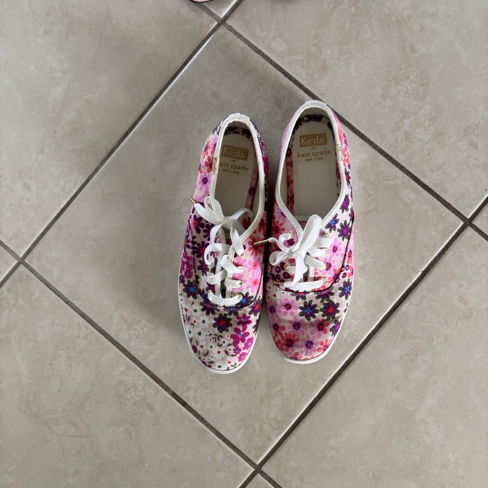 Keds Pink and Purple Sneakers Floral Canvas Low-Top